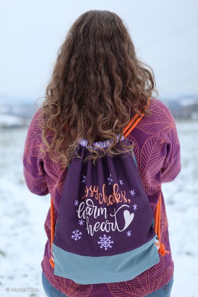 DIY Set Kissen Taschen Rucksack Quilt nähen - Baumwolle Rosy Cheeks 95cm Rapport Winter Wunderland