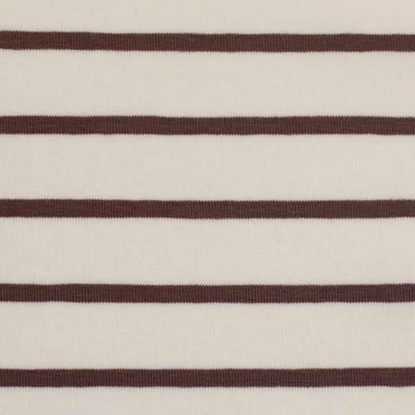 Baumwolljersey ISA creme braun gestreift – Swafing Streifenjersey