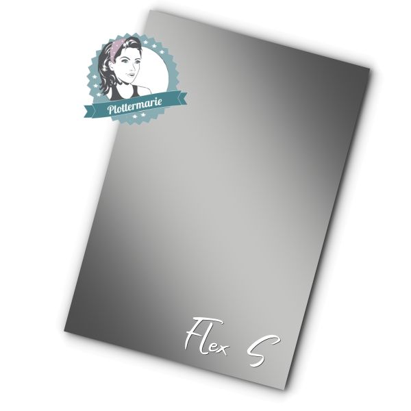Flexfolie für Textildruck silber metallic A4 - Plotterfolie von Plottermarie Flex S Premium 80µ