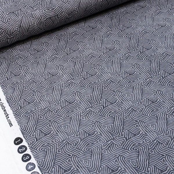 Baumwolle Labyrinth Textur anthrazit - Ode to June by Clothwork