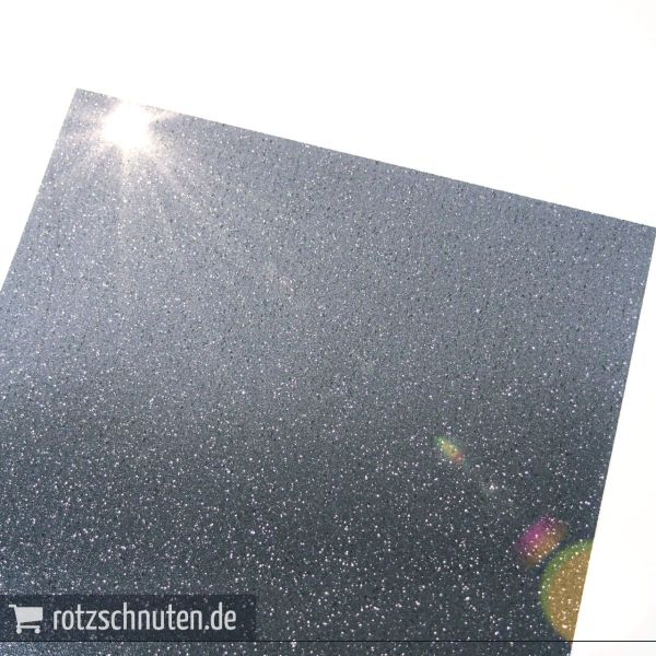 Flexfolie für Textildruck Glitter schwarz A4 - Plotterfolie Plottermarie Glitzer Funkelfolie 360µ