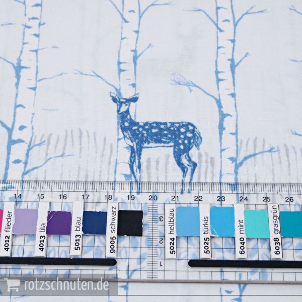 Baumwolle Hirsch im Winter Wald – FROST Sarah Watts Cotton & Steel