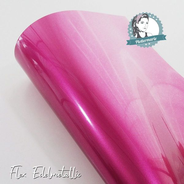 Flexfolie für Textildruck Edelmetallic A4 pink - Plotterfolie von Plottermarie Flex 90µ