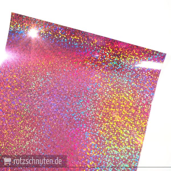 Flexfolie für Textildruck Holo Glitzer rosa A4 - Plotterfolie Plottermarie Funkelfolie 105µ