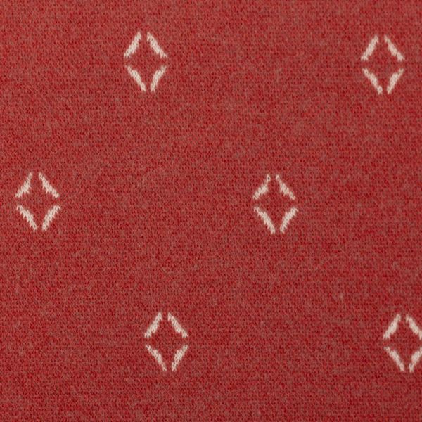 Jacquard Strickstoff Rauten rotbraun terracotta – Kuschelstrick von Swafing