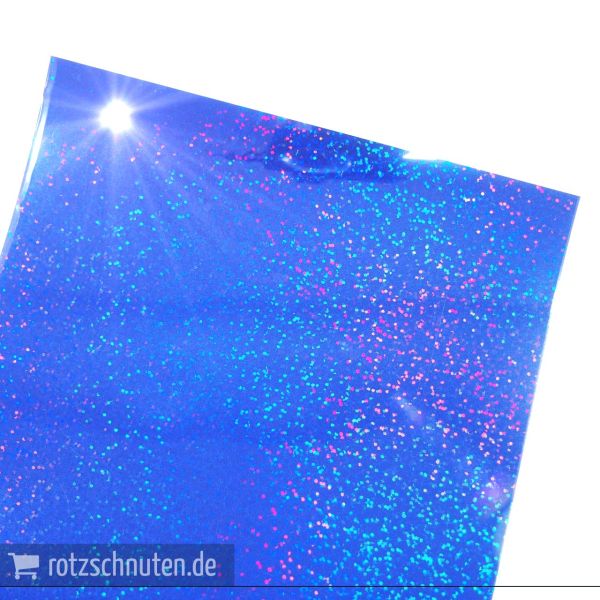 Flexfolie für Textildruck Holo Glitzer dunkelblau A4 - Plotterfolie Plottermarie Funkelfolie 105µ