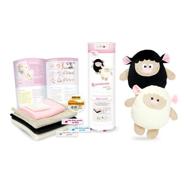 Kullaloo Schafe LARI & LARS schwarz weiß – Nähset für zwei Kuscheltiere