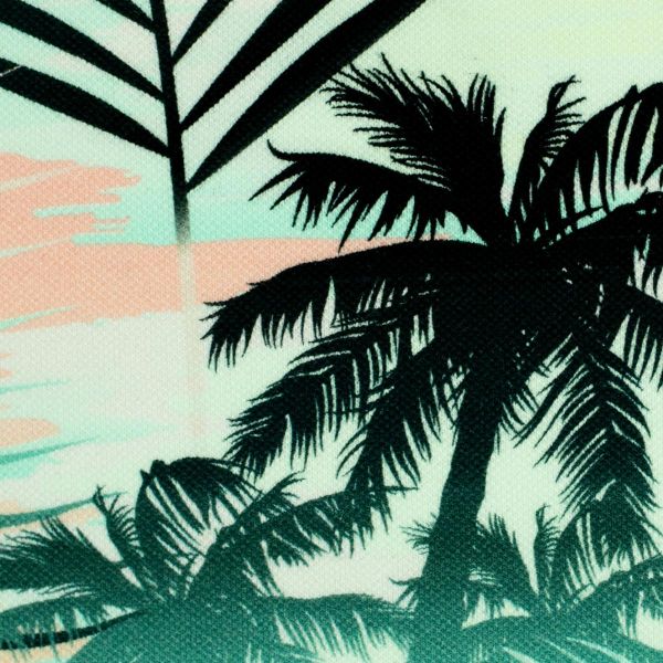 Polo Piqué Jersey Tropical Palmen mint grün apricot - Serie Malta by Swafing