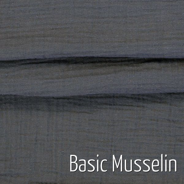 Basic Baumwolle Musselin uni dunkelgrau - Double Gauze Baby Muslin