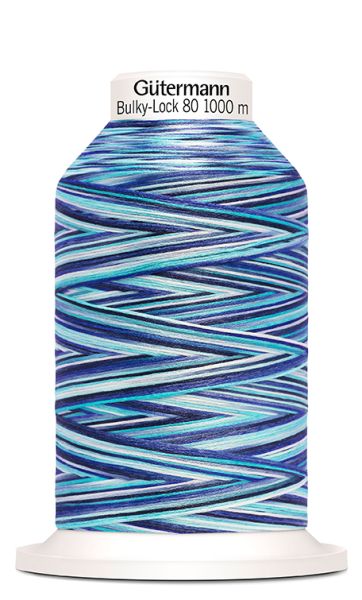 Bulky-Lock 80 multicolor blau - 1000m Bauschgarn von Gütermann - Overlock Garn
