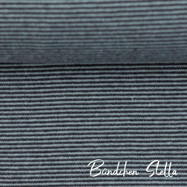 Bündchen Stella mit feinen Streifen dunkelblau blau – Rib Stripes by Swafing