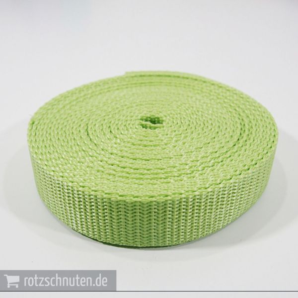 5m PP Gurtband 2cm breit lindgrün – Taschengurt Polypropylen