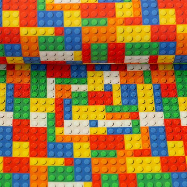 Baumwolle bunte Klemmbausteine - Brix Blocks Serie Bill von Swafing