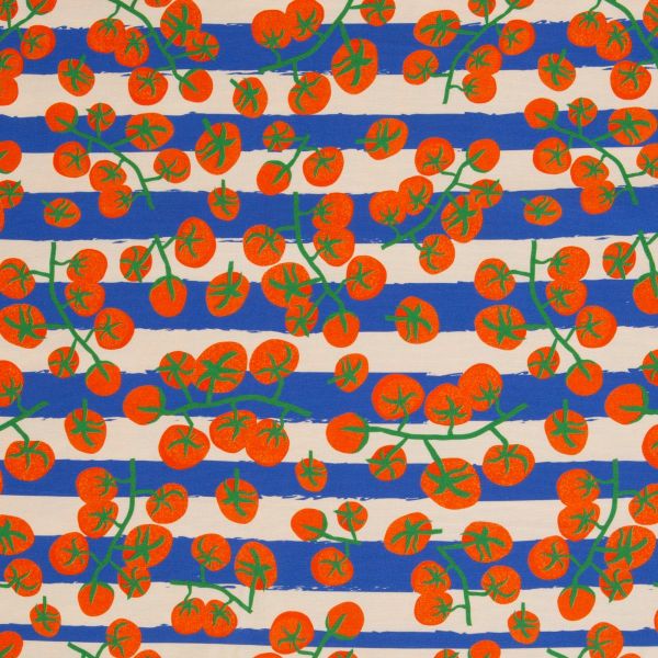 Canvas Dekostoff Tomaten blau creme – Baumwollcanvas Jumble & Zest von Swafing • Bienvenido Colorido