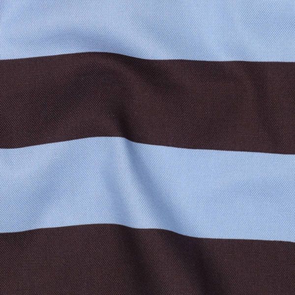 Baumwolle Canvas breite Streifen hellblau braun – Dekostoff für Taschen & Kissen Blockstreifen