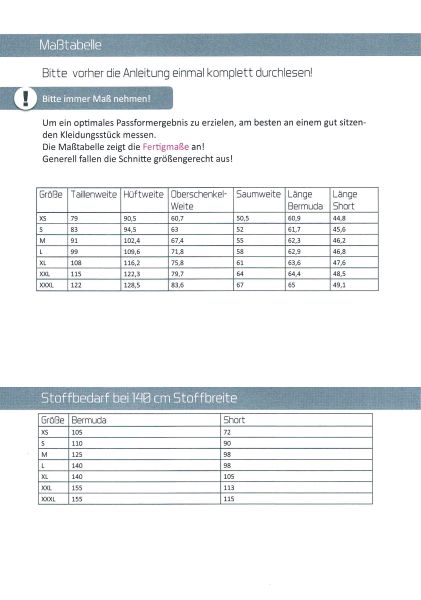 Schnittmuster Sweat Bermuda Hose PaTom von KiBaDoo