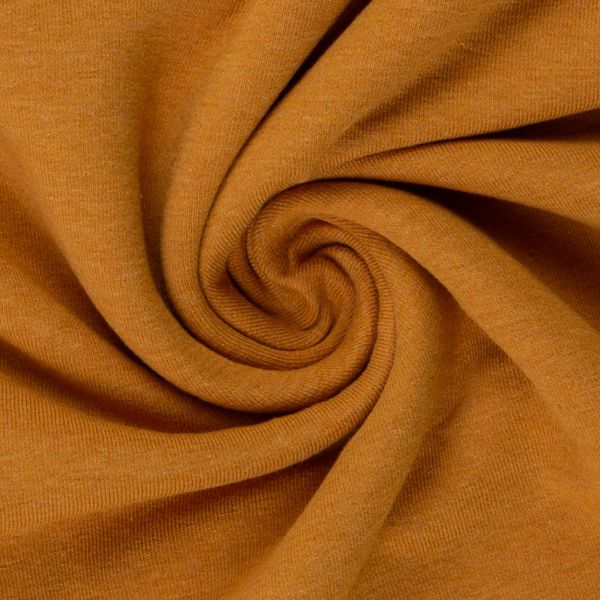 Soft Sweat uni ocker senf meliert - angerauhter French Terry EIKE Melange von Swafing