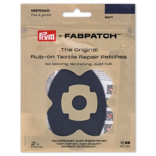 Prym x FabPatch Merino Reparaturflicken marineblau 2 Stück