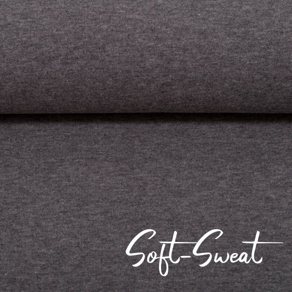Soft Sweat uni dunkelgrau meliert - HEIKE Melange von Swafing