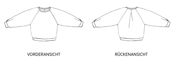 Schnittmuster FRAU DEETJE • Raglan Sweater mit Kellerfalte von Studio Schnittreif • Gr. XS-XXL