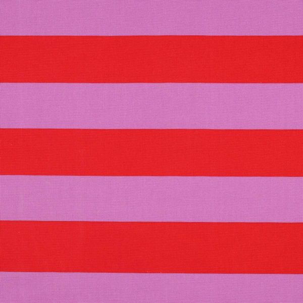 Baumwolle Canvas breite Streifen rot mauve – Dekostoff für Taschen & Kissen Blockstreifen