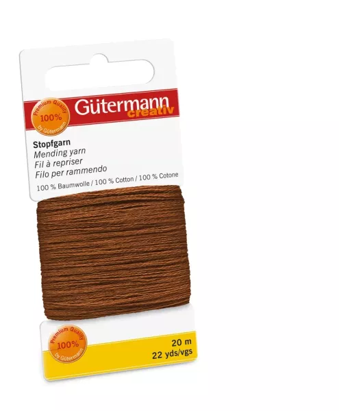 20m Gütermann Stopfgarn braun – 100% Baumwolle für Reparaturen & Handarbeiten