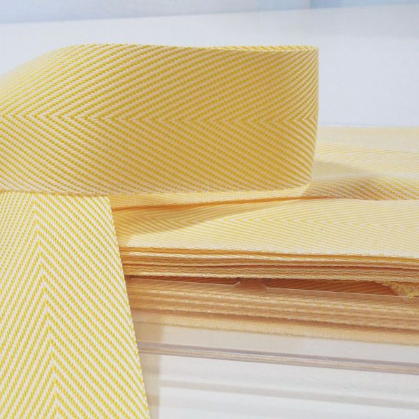 Köperband gelb 3,8cm breit Fischgrät – Nahtband Einfassband Saumband Gurtband