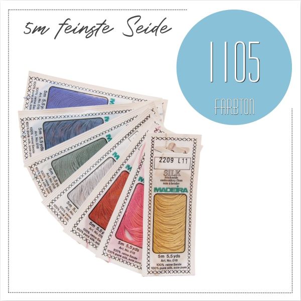 Stickgarn Madeira Silk hellblau 1105 - Sticktwist aus feinster Seide zum Sticken und Applizieren