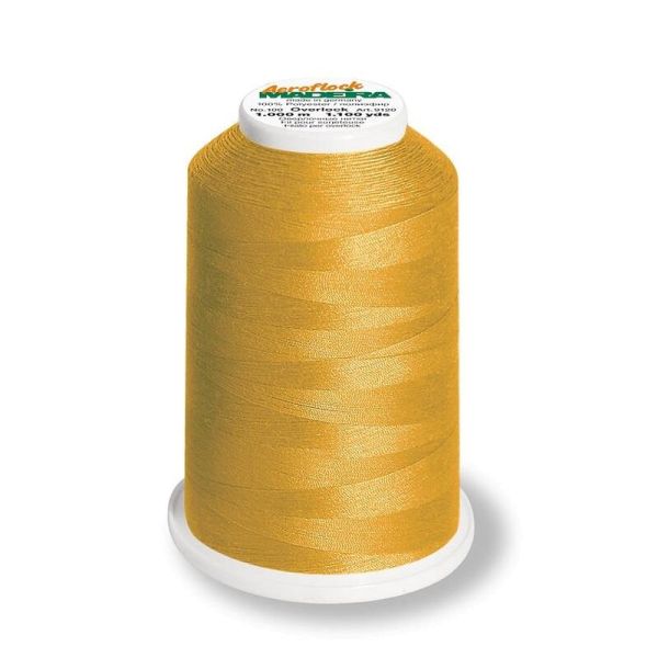 Aeroflock 100 gold gelb senf - 1000m Bauschgarn von Madeira - Overlock Garn