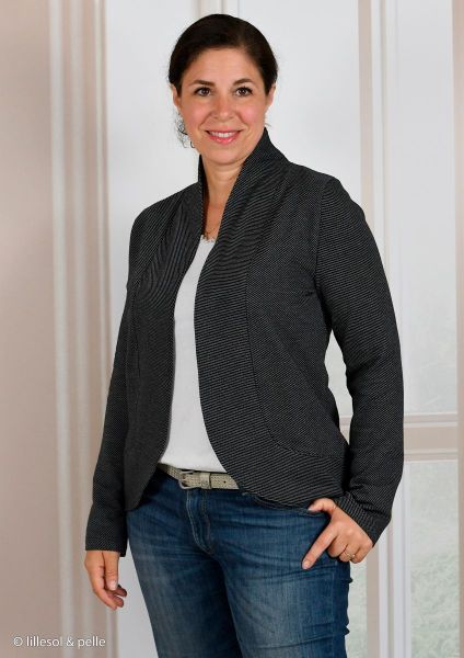 Jacquard Jersey diagonale Streifen schwarz – Serie Serge von Swafing