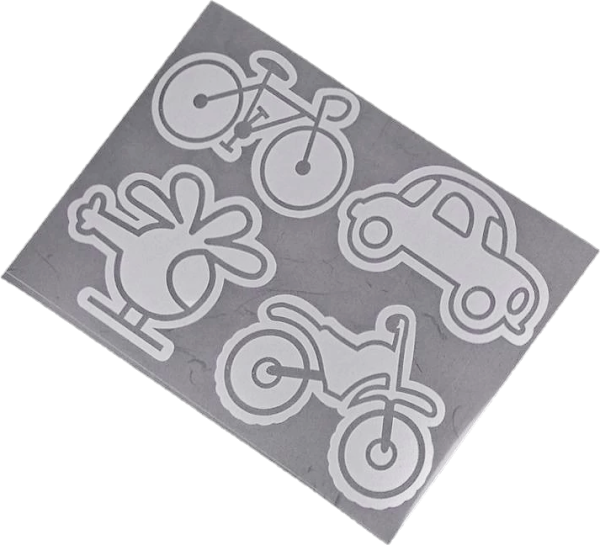 Bügelbild Refektor Auto Fahrrad Motorrad Hubschrauber - reflektierende Applikation zum Aufbügeln