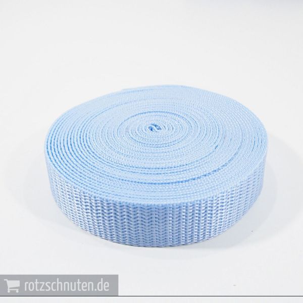 5m PP Gurtband 2cm breit hellblau – Taschengurt Polypropylen