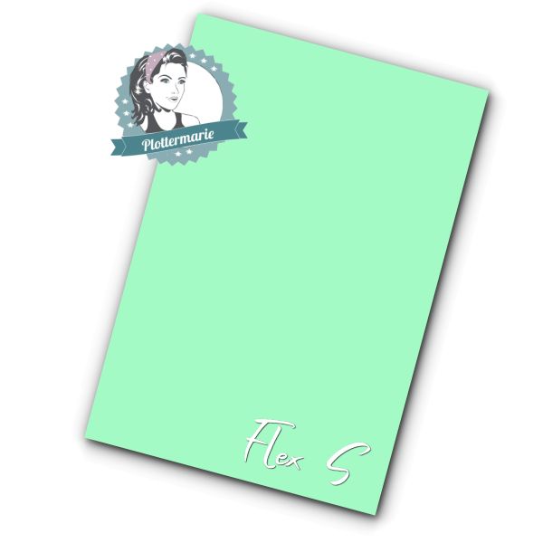 Flexfolie für Textildruck mint grün A4 - Plotterfolie von Plottermarie Flex S Premium 80µ