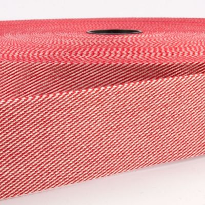 4cm Gurtband Doubleface Streifen rot weiß - Taschengurt Gürtelband beidseitig nutzbar