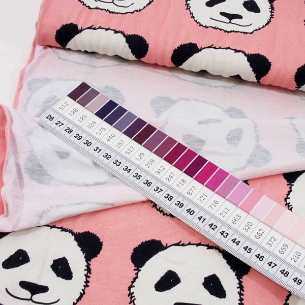 Jersey Panda pink rosa – Baumwolljersey FVJ Retroliebe
