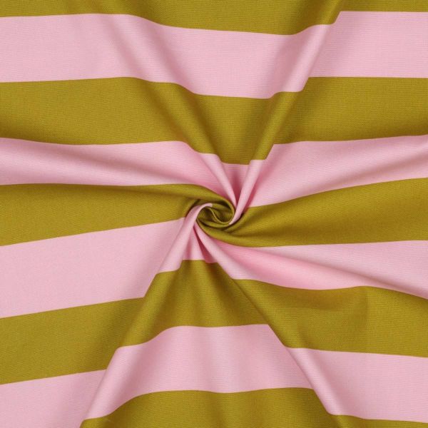 Baumwolle Canvas breite Streifen rosa ocker – Dekostoff für Taschen & Kissen Blockstreifen