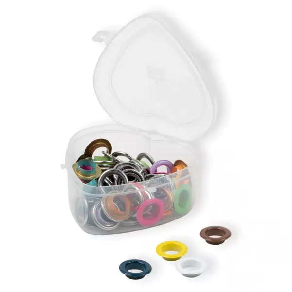 44 bunte Ösen mit Scheiben 14mm - für das Prym Vario Creative Tool