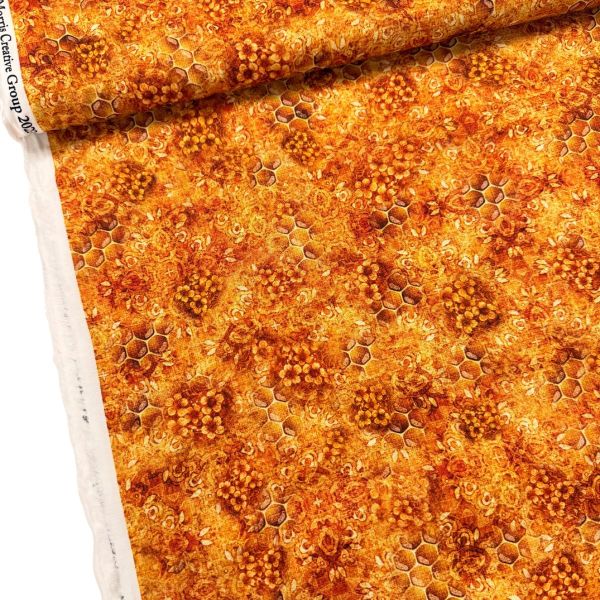 Baumwollstoff Queen Bee Honeycomb Blender – Patchworkstoff mit Bienenwaben