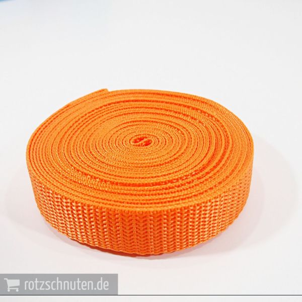 5m PP Gurtband 2cm breit orange – Taschengurt Polypropylen