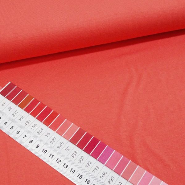 Viskose Jersey knitterfrei aus Bambus lachs coral - cold bamboo jersey knit