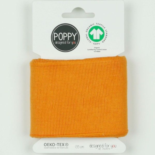 Fertigbündchen Cuff orange • Bio-Baumwoll Bündchen 135 cm • Poppy