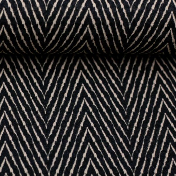 Viskose Kleider & Hosenstoff Chevron braun schwarz - Serie Viven von Swafing