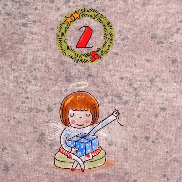 Bio Baumwolle Popeline Adventskalender Säckchen für Weihnachten von Susalabim 90cm