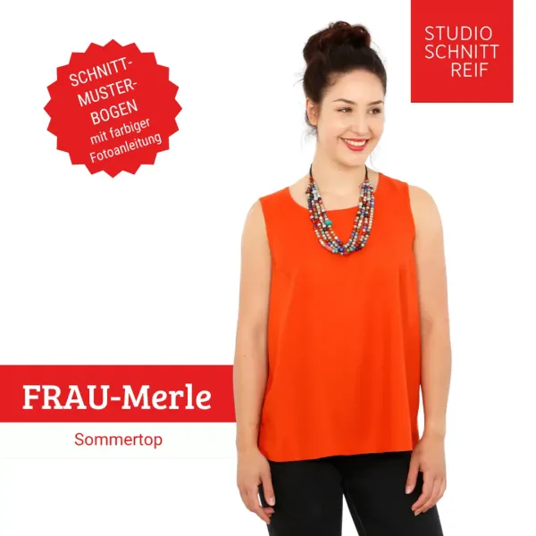 Schnittmuster FRAU MERLE • Trägertop von Studio Schnittreif • Gr. XS-XXL