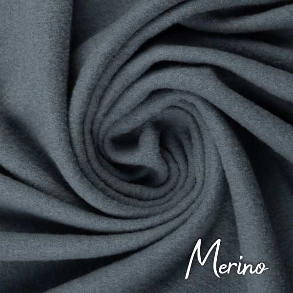 Merino aus 100% Schurwolle - Wollstoff blaugrau von Swafing Wollwalk Walkloden