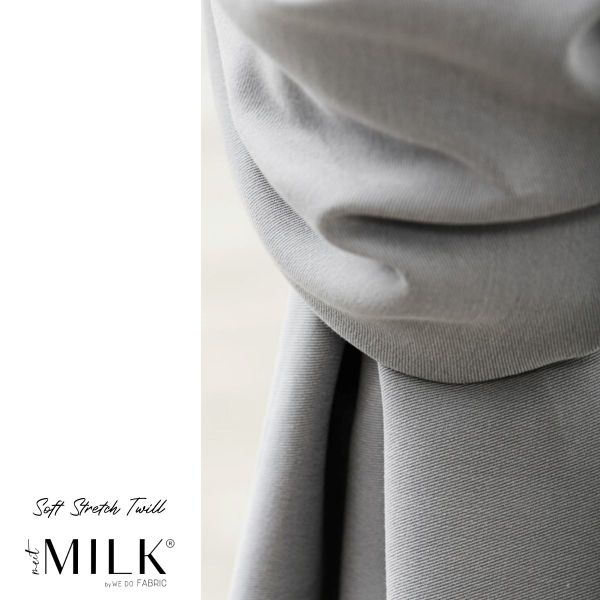 Soft Stretch Twill sky blaugrau – meetMILK® Köper mit TENCEL™ Lyocell
