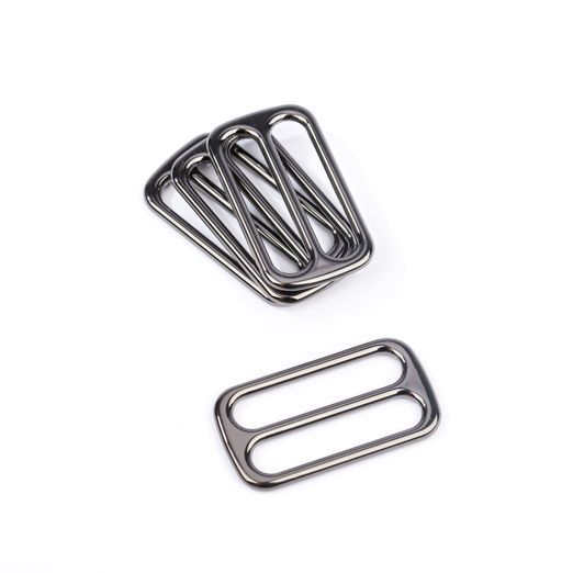 Metall Schieber Maxi 40mm gunmetal – Leiterschnalle Stegschnalle für Gurtbänder