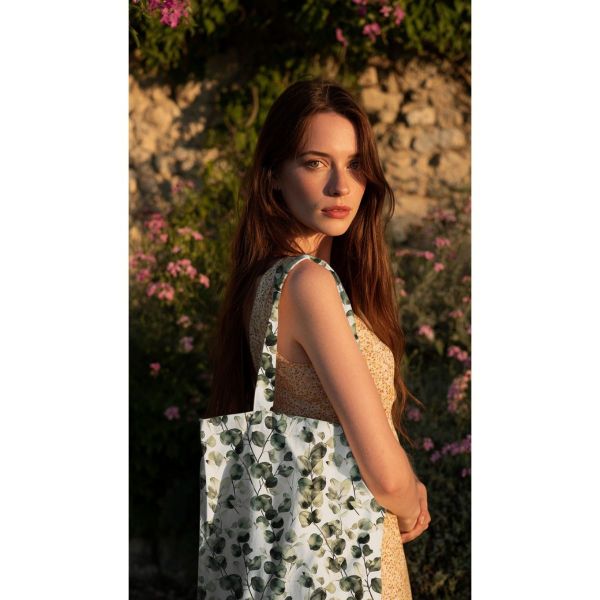 Dekostoff Eucalyptus Blätter grün - Baumwolle Canvas