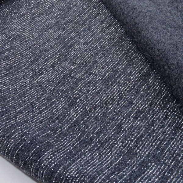 Glamour Sweat dunkelgrau silber – kuscheliger French Terry mit Glitzer von Swafing