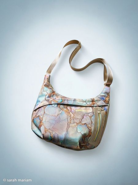 Oxford Gewebe für Taschen - Flowing Bloom - Marmor pastell – Design von Sarah Mariam für Swafing